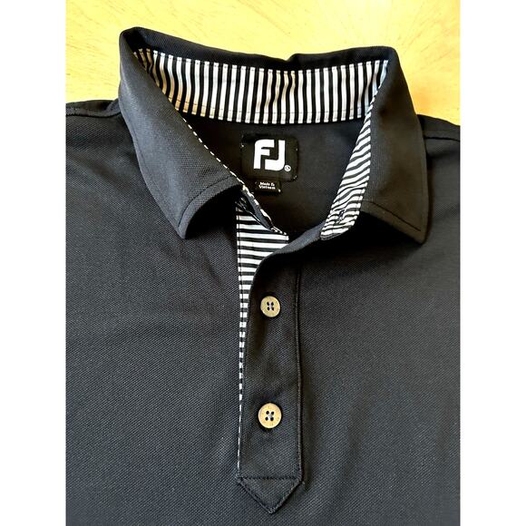 FootJoy GOLF shirt XL FJ Black Polo Men’s X-Large Zebra Striped Collar Casual - Picture 1 of 11